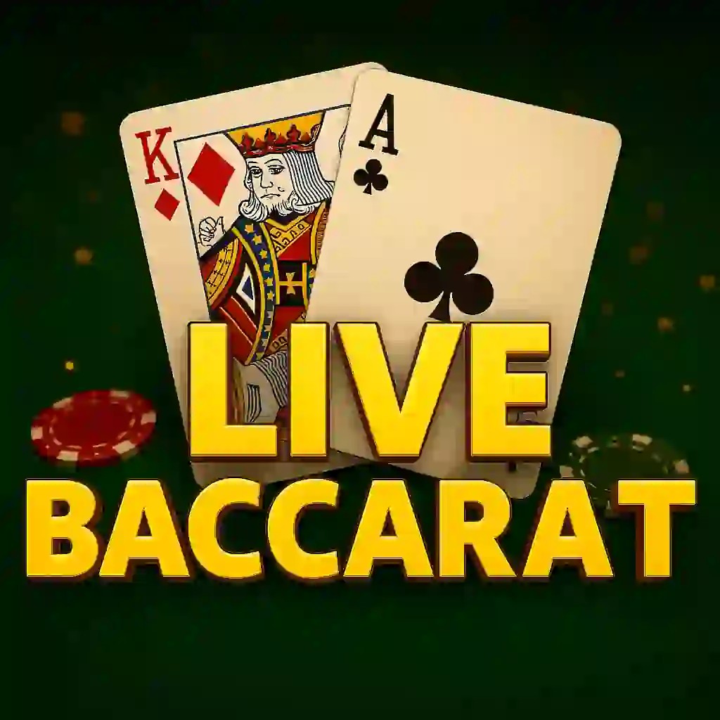 Live Baccarat slot logo by Evolution at Betista Casino